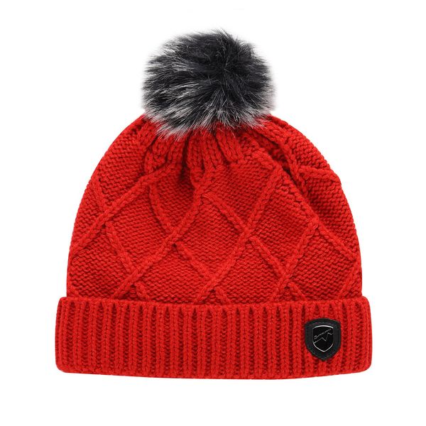 ALPINE PRO Warm hat with pompom ALPINE PRO GODERE olympic red