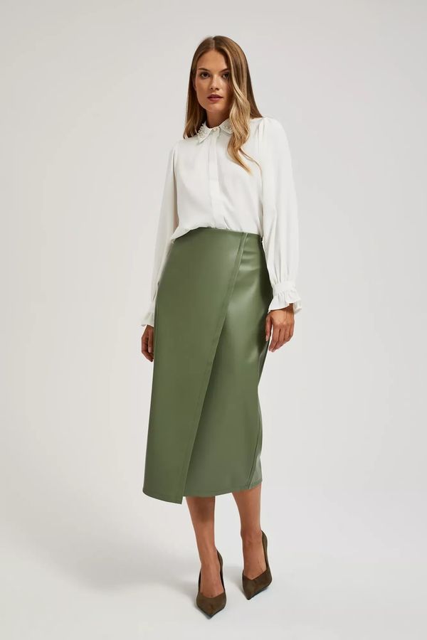 Moodo Waxed midi skirt