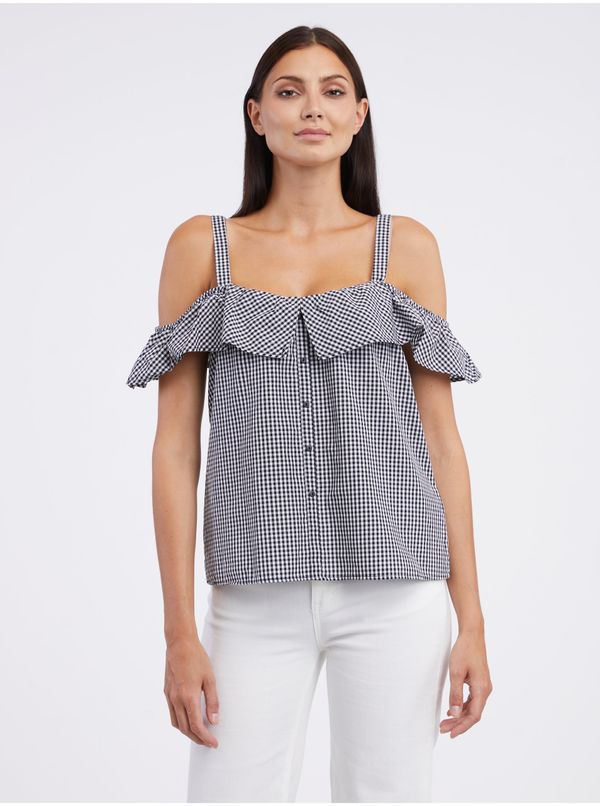 CAMAIEU White and Black Checkered Blouse CAMAIEU - Ladies