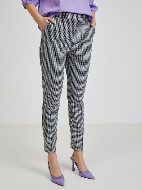 Orsay White-and-black women's patterned trousers ORSAY