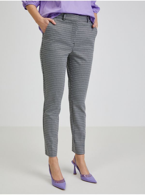 Orsay White-and-black women's patterned trousers ORSAY