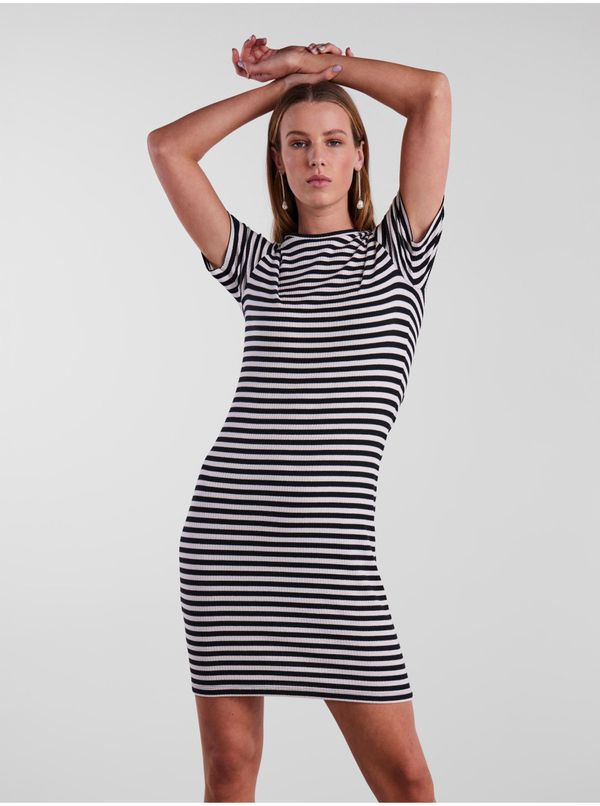 Pieces White and Black Women's Striped Sheath Dress Pieces Hand - Women's