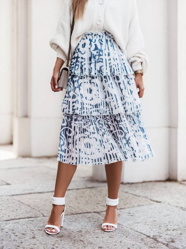 Cocomore White and navy blue skirt Cocomore cmgSP522.R01