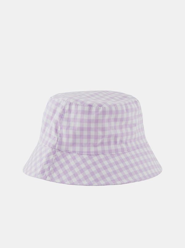 Pieces White and purple plaid hat Pieces Laya - Women