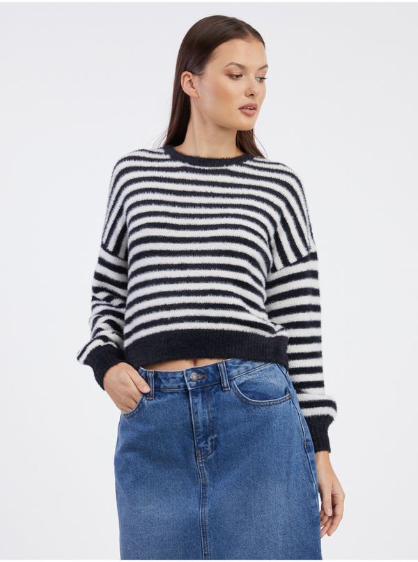 Only White-black ladies striped sweater ONLY Piumo - Ladies