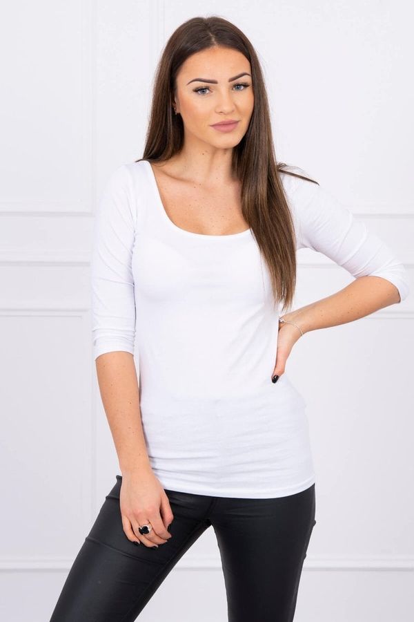Kesi White blouse with round neckline