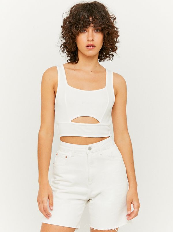 TALLY WEiJL White crop top with TALLY WEiJL cutout - Women's