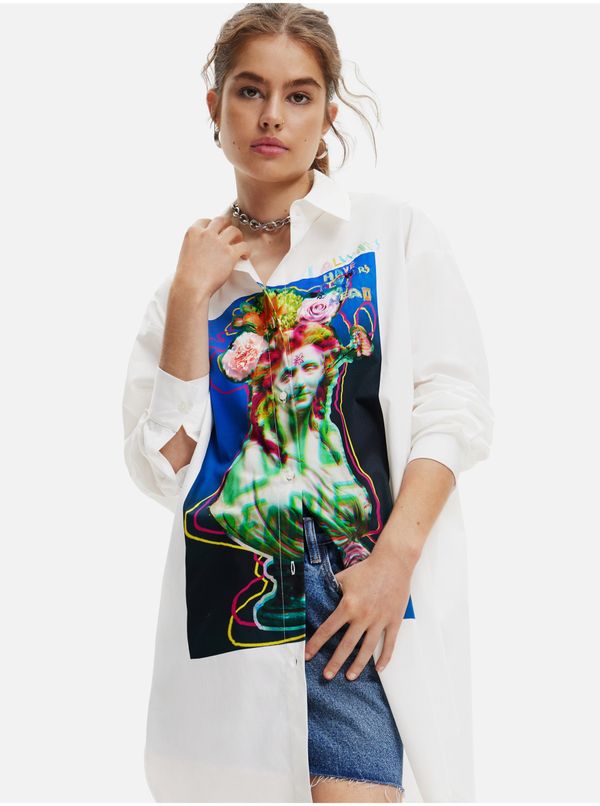 DESIGUAL White Desigual Daphne Oversize Shirt - Women