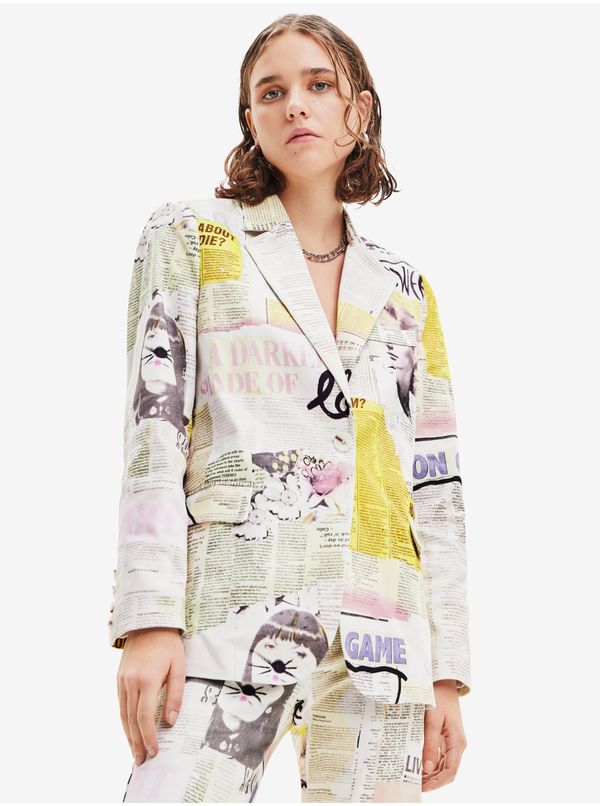 DESIGUAL White Desigual Lia Patterned Jacket - Ladies