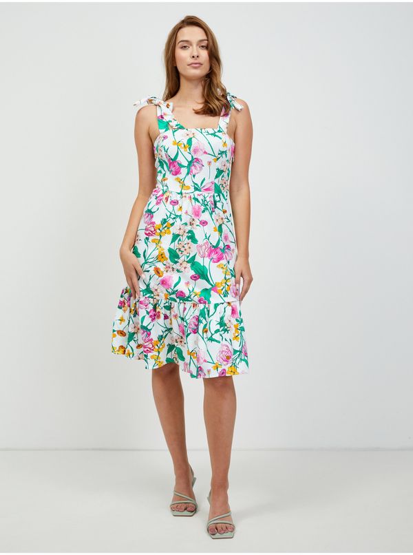 Orsay White floral dress with straps ORSAY