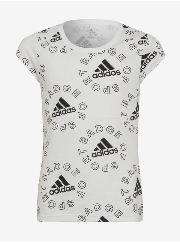 Adidas White Girly Patterned T-Shirt adidas Performance - unisex