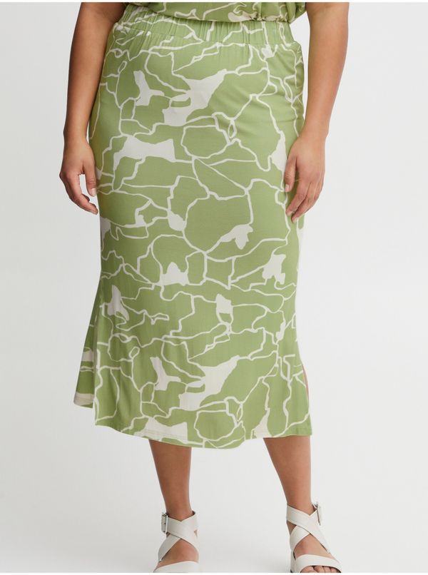 Fransa White-green patterned midi skirt Fransa - Ladies
