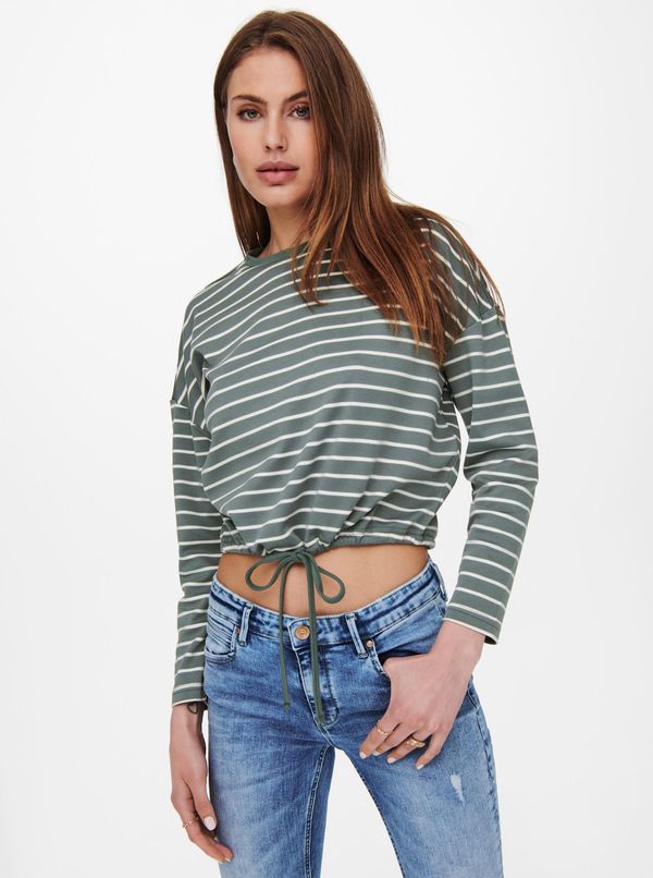 Only White-green striped short T-shirt ONLY Brilliant - Women