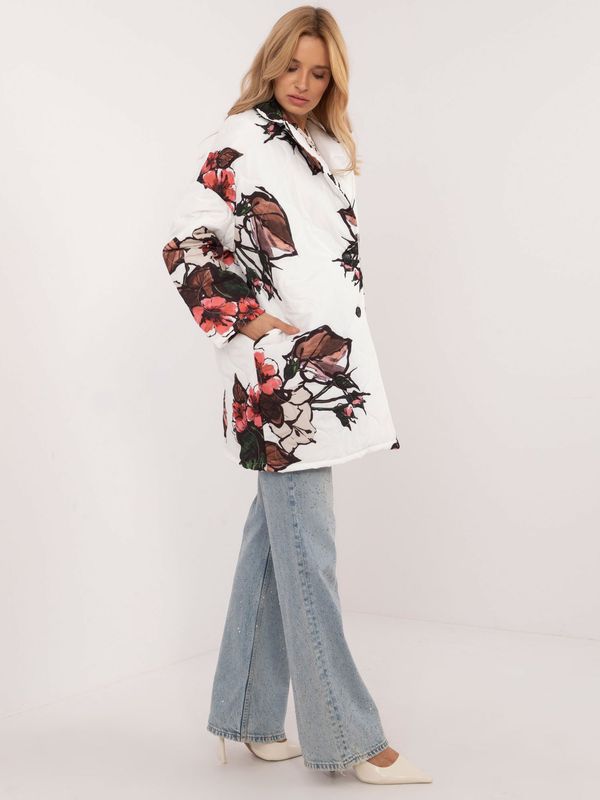 Fashionhunters White jacket with floral pattern