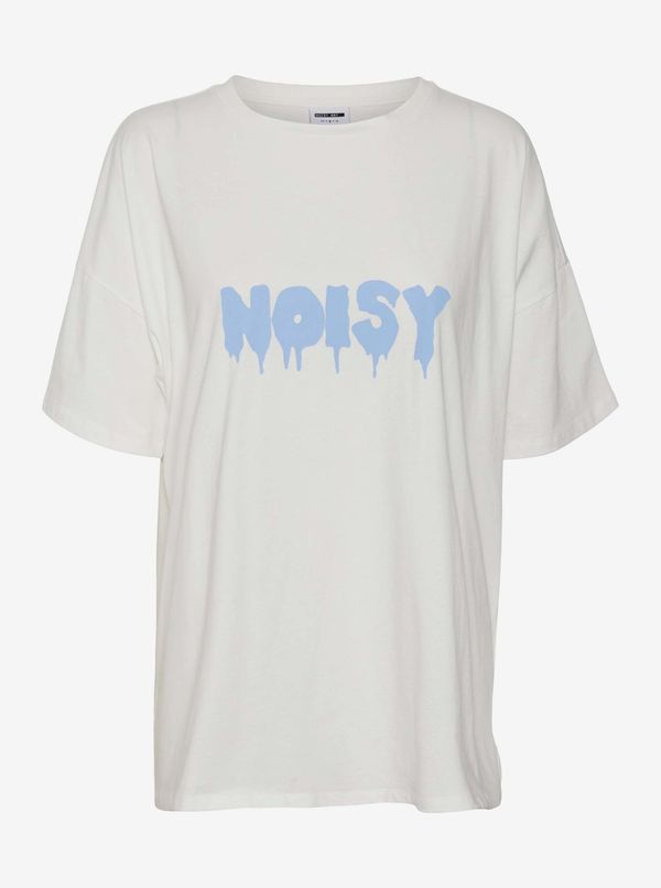 Noisy May White loose T-shirt with Noisy May Mida - Women