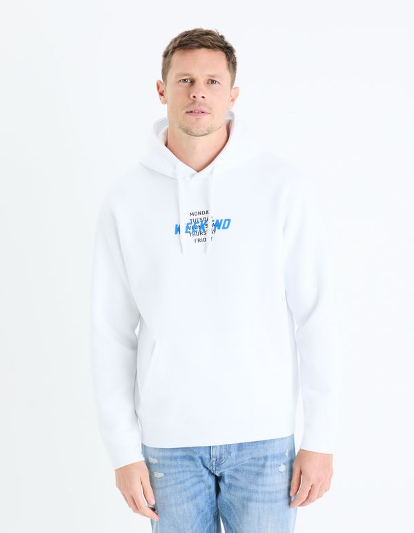 Celio White men's hooded sweatshirt Celio Gekend