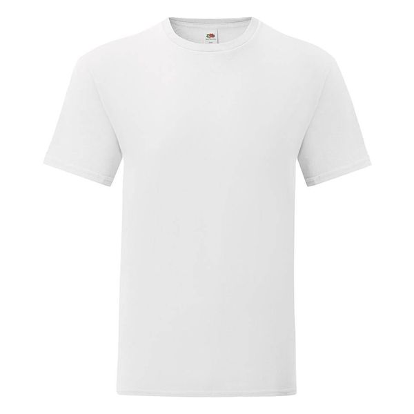 Fruit of the Loom White men's Iconic combed cotton t-shirt with Fruit of the Loom sleeve