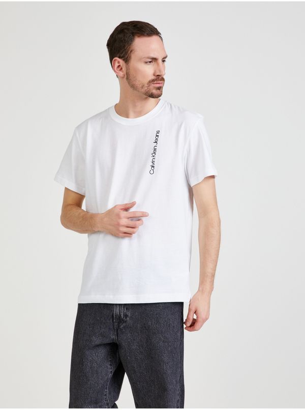 Calvin Klein White Men's Patterned T-Shirt Calvin Klein Jeans - Men's