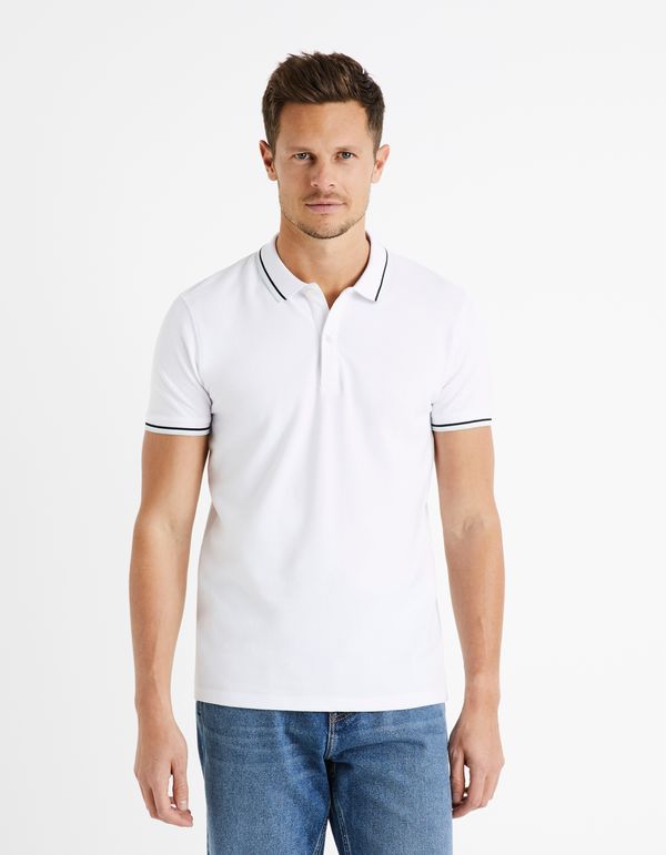 Celio White men's polo shirt Celio Decolrayeb