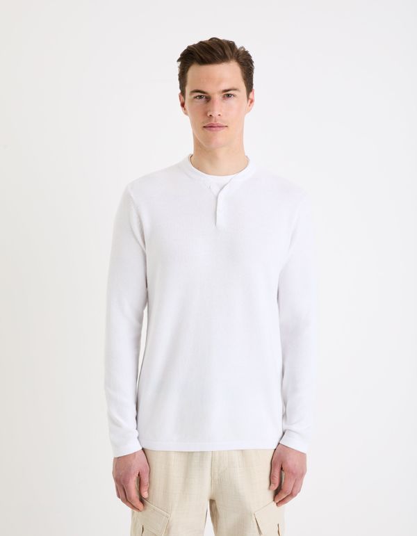 Celio White men's sweater Celio henley Genicolo