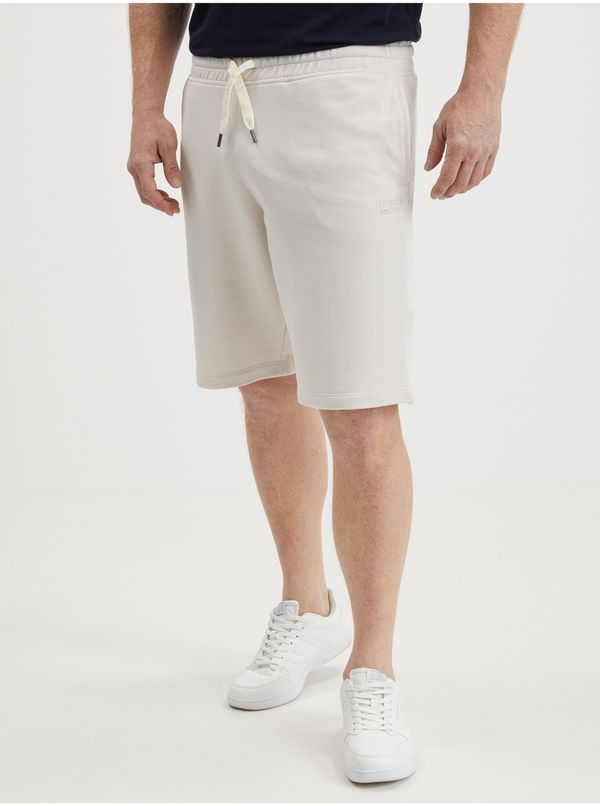 Guess White Mens Sweatpants Shorts Guess Clovis - Men