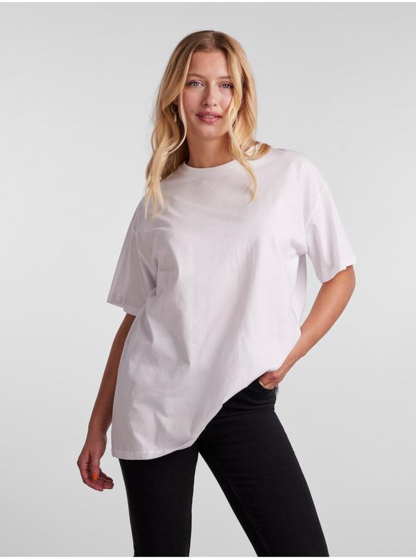 Pieces White Oversize T-Shirt Pieces Rina - Women