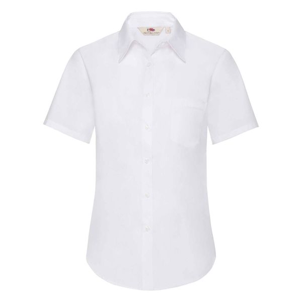 Fruit of the Loom White poplin shirt with short sleeves Fruit Of The Loom
