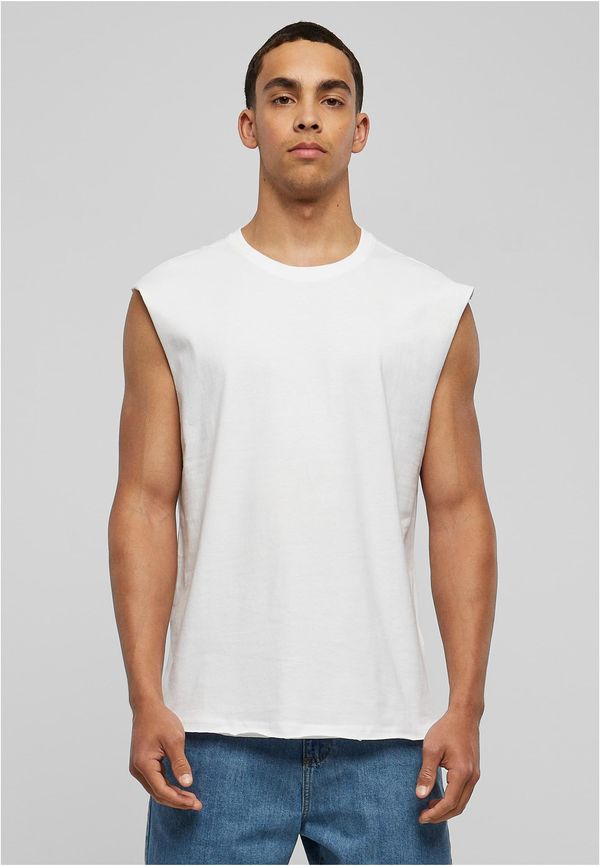 UC Men White sleeveless T-shirt with open brim