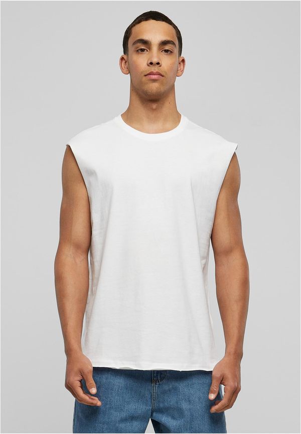 Urban Classics White sleeveless T-shirt with open hem