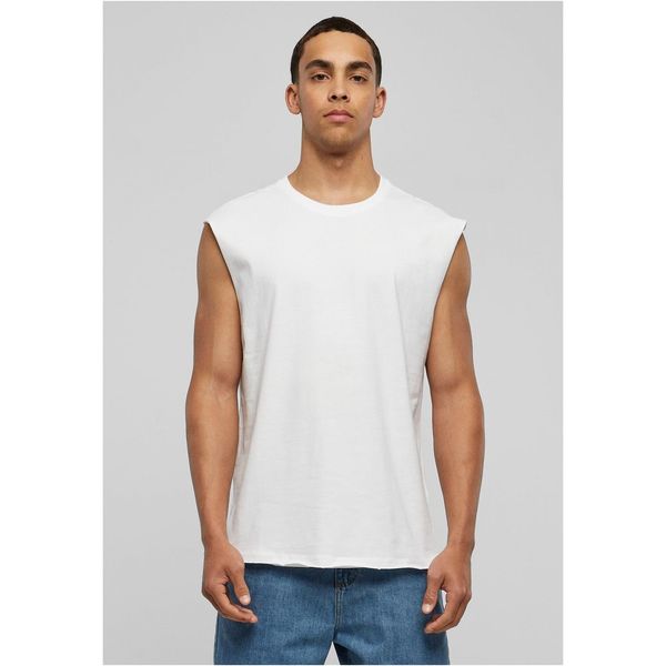 Urban Classics White sleeveless T-shirt with open hem