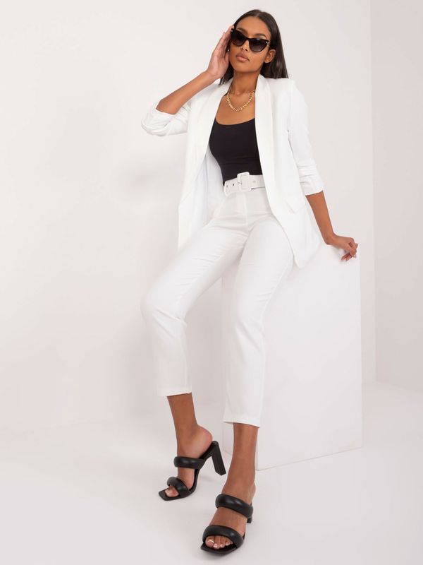 Fashionhunters White suit trousers with pockets OH BELLA