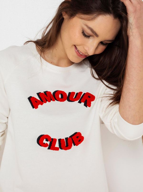 CAMAIEU White sweatshirt with inscription CAMAIEU - Women