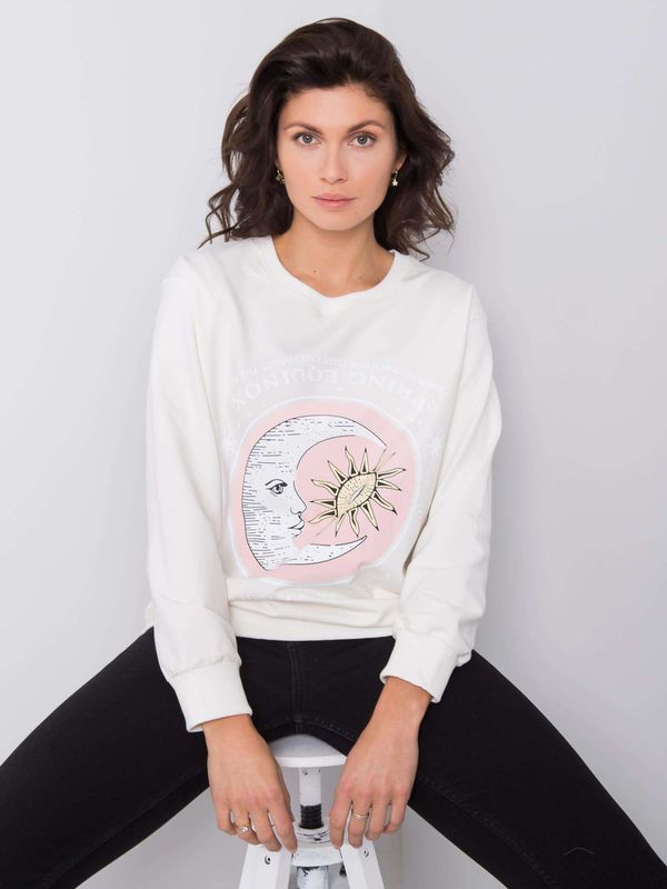 Fashionhunters White sweatshirt with Trisha print