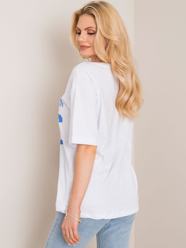 Fashionhunters White T-shirt by Whitney RUE PARIS