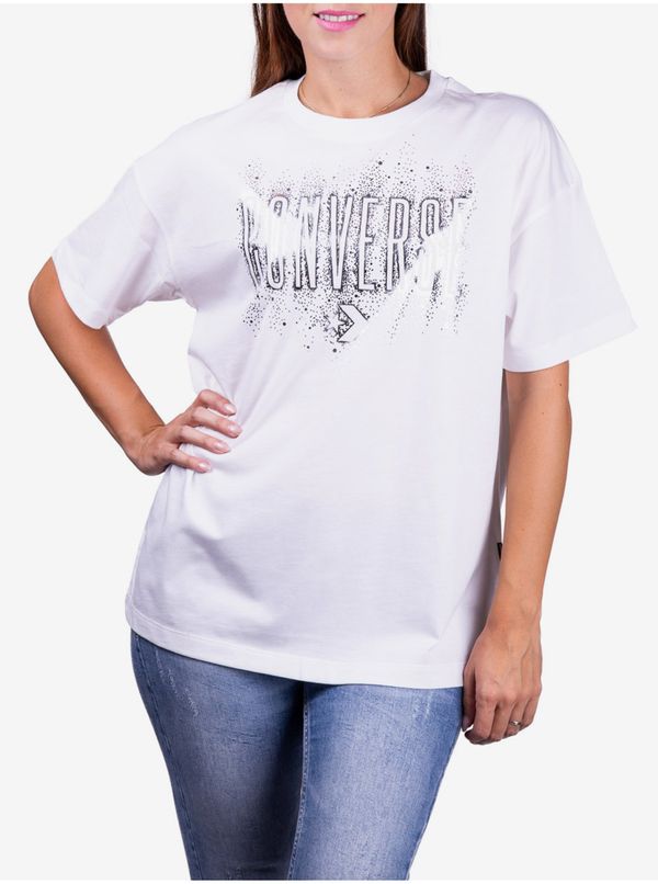 Converse White T-shirt Converse White/Silver - Women's