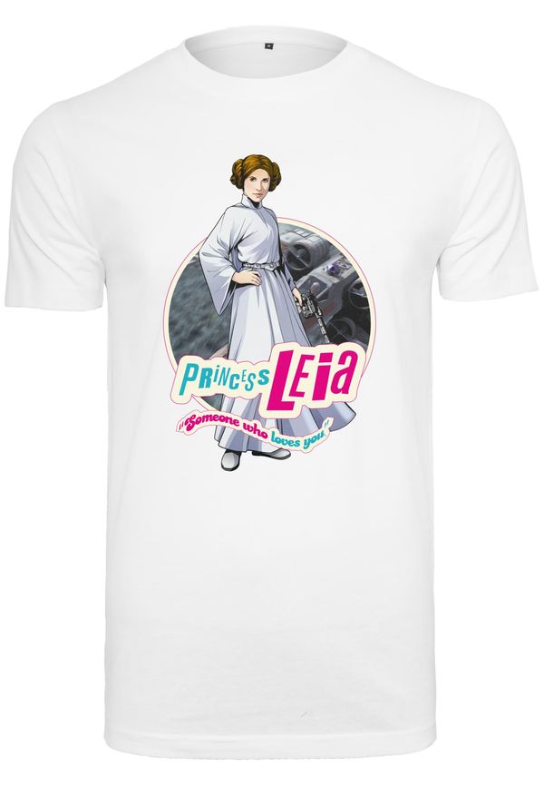 Merchcode White T-shirt with Star Wars Leia logo