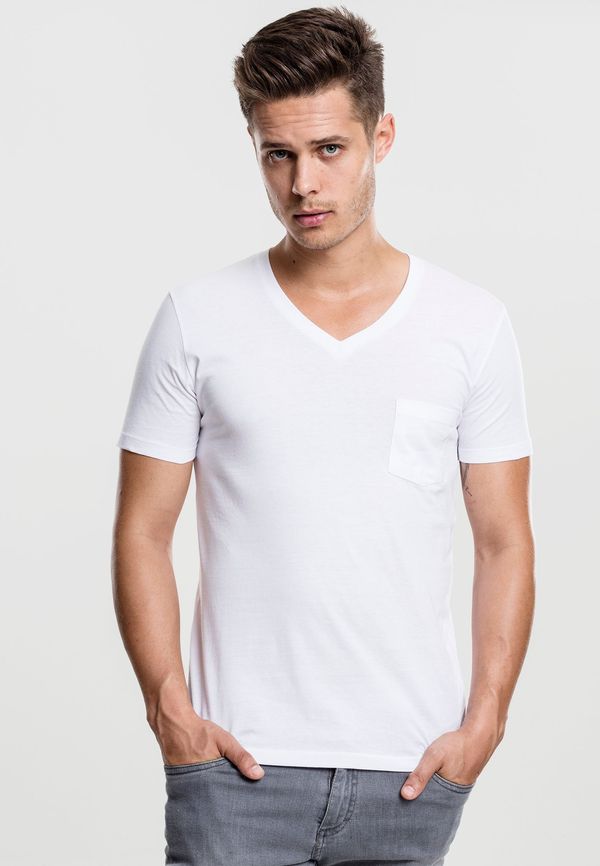 UC Men White T-shirt with V-neck