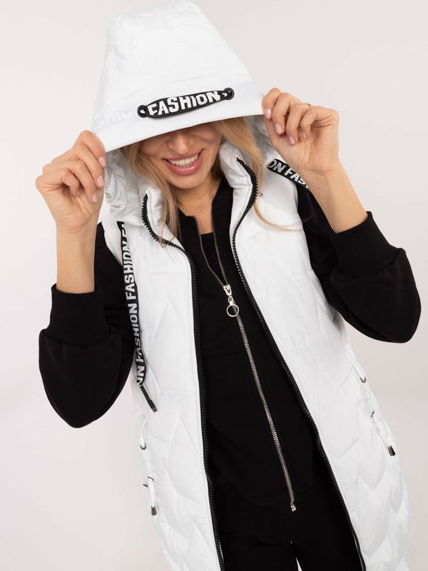 Fashionhunters White vest with detachable hood