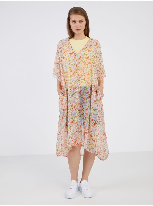 Pieces White Women's Floral Caftan Pieces Vertrud - Women