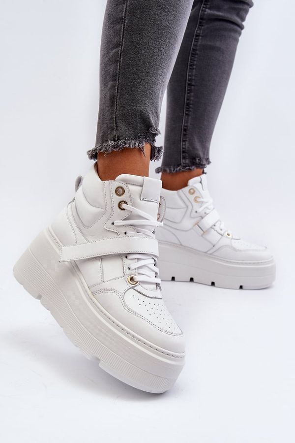 Zazoo White Women's Leather Sneakers Zazoo 3450