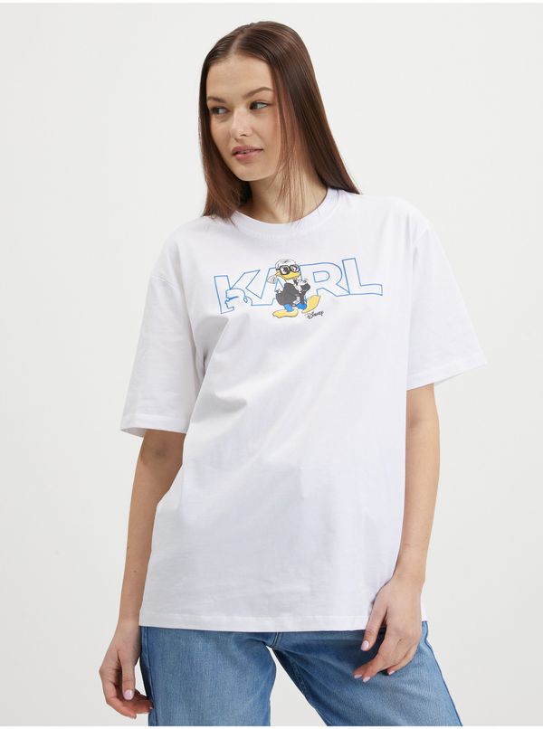 Karl Lagerfeld White Women's Oversize T-Shirt KARL LAGERFELD x Disney - Women
