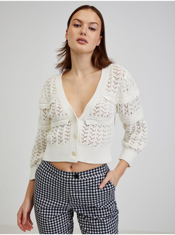 Orsay White women's perforated cardigan ORSAY