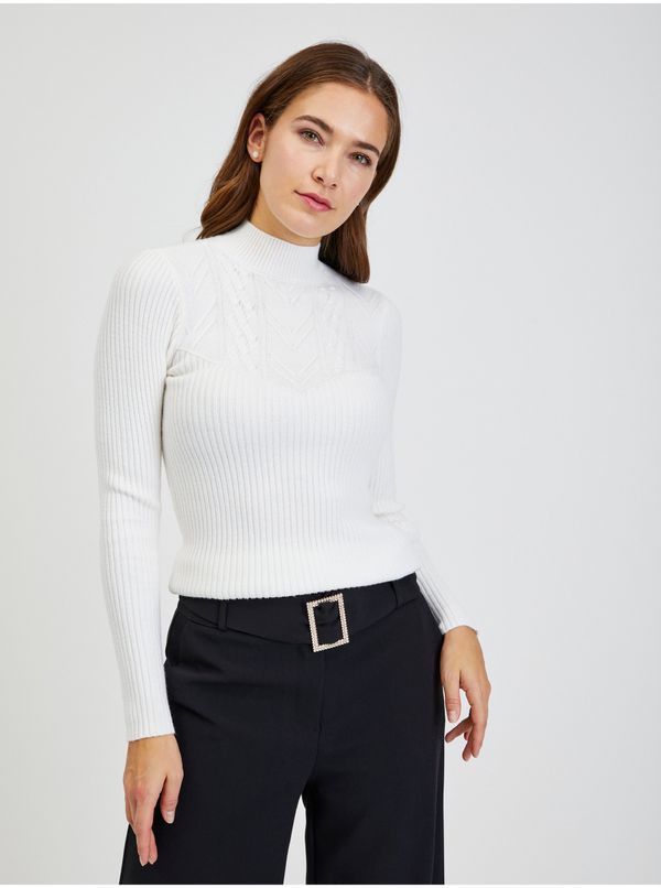 Orsay White women's ribbed sweater ORSAY