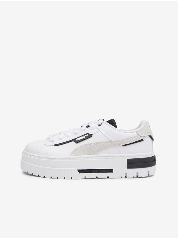 Puma White Women's Sneakers with Leather Detailing Puma Mayze Crashed Wns - Women