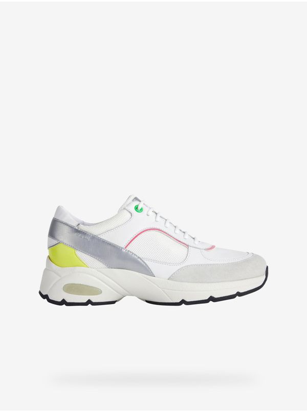 GEOX White Women's Sneakers with Leather Details Geox Alhour - Women