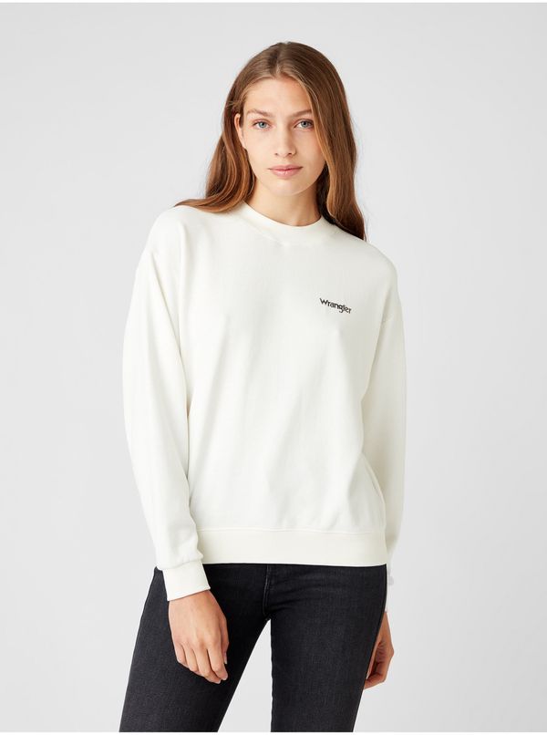 Wrangler White women's sweatshirt with Wrangler Retro Sweat print - Women's