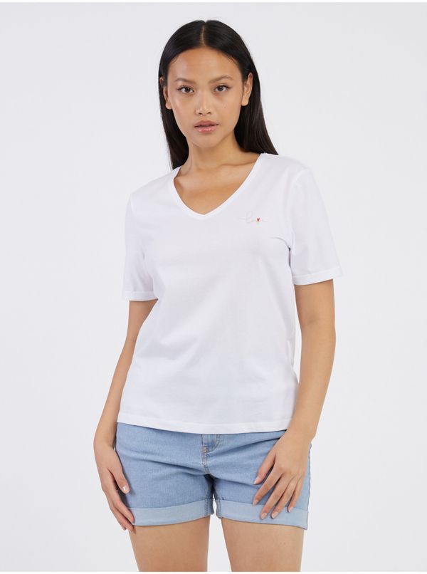 Pieces White Women's T-Shirt Pieces Fawna - Women