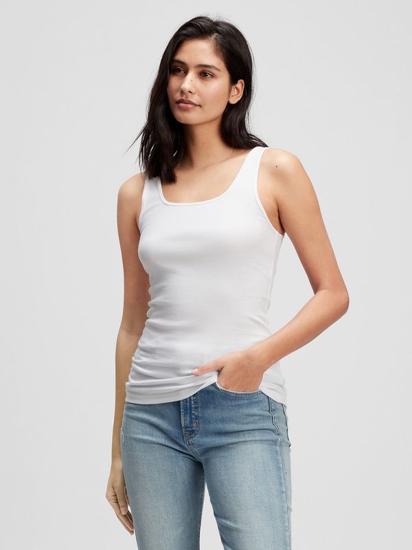 GAP White women's tank top GAP ribbed tank top