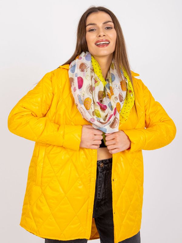 Fashionhunters White-yellow scarf with print