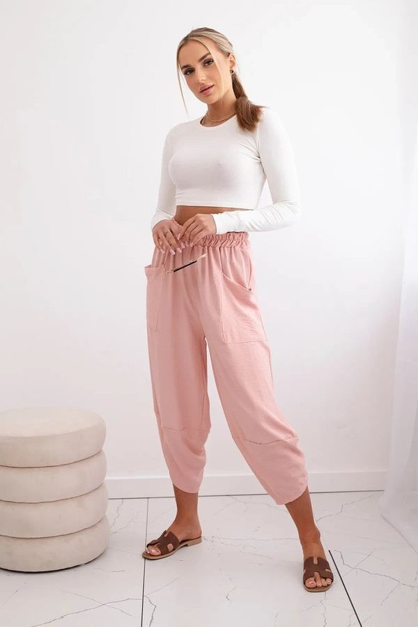 Kesi Wide-leg trousers with pockets - dark powder pink